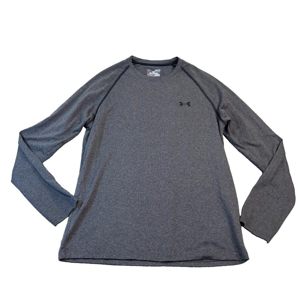 Under Armour Mens Gray Loose Fit HeatGear Base Layer Shirt Size M Outdoors
